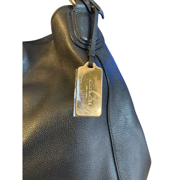 Coach Edie Shoulder Bag Black Leather w/ dust bag & care card - Picture 9 of 15